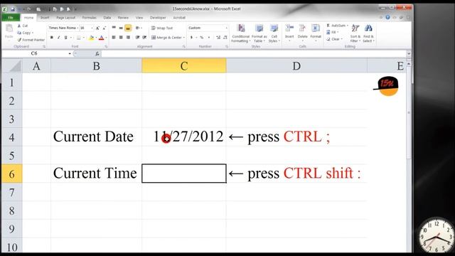 Excel: Shortcut to Display Current Date and Time смотреть онлайн