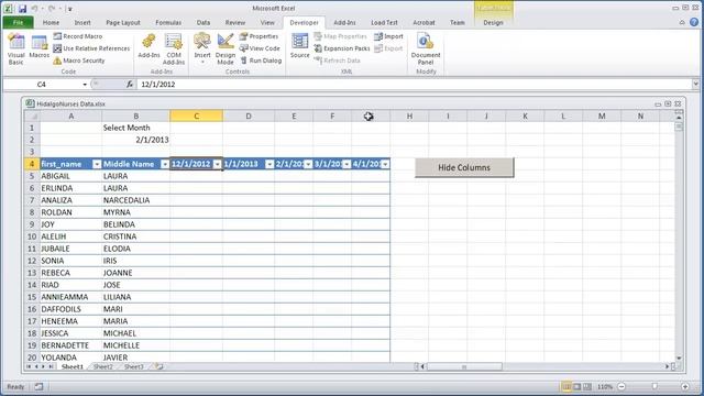 vba excel Hide Columns Based on User Selection (worksheet change) смотреть онлайн