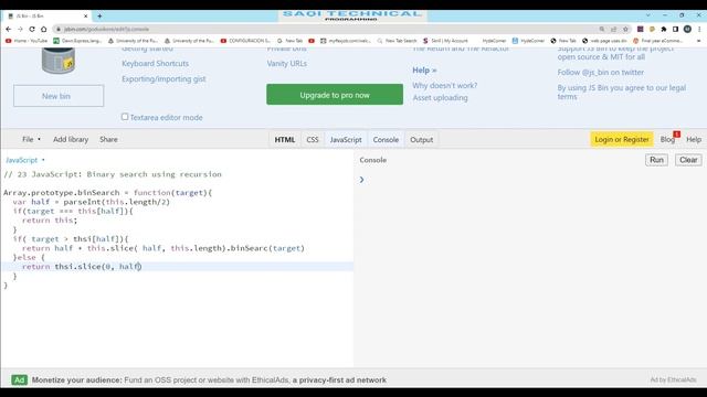 Lecture No 61  Advance JavaScript Binary search using recursion urdu/hindi #javascript #exercise