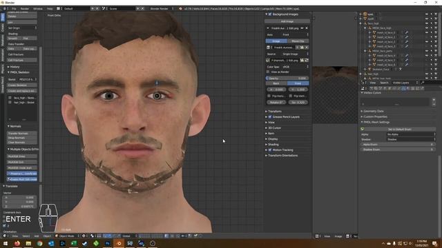 PES 2021 Facemaking Tutorial in Blender 2.79 with new MjTs-140914 Hair/Face Modifier
