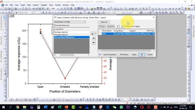 How to plot double or multiple y-axis graph in origin