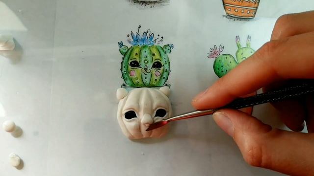 Брошь из полимерной глины "Зверокактус" . ЛЕПКА: Часть 2. DIY