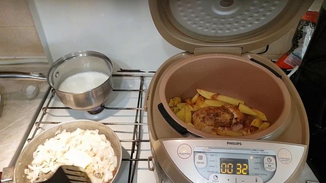 #вмультиварке #обедвсковороде #окорочка #картопля Вкусный картофель с окорочком.Обед на скорую руку