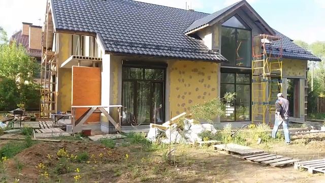 Утепление фасада минераловатной плитой Baswool 100мм, технология Ceresit.