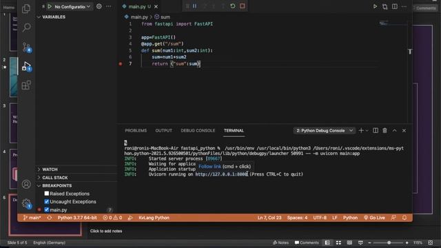 Fastapi Python Complete Tutorial|How To Use Debugging In Fastapi |Tutorial:8 смотреть онлайн