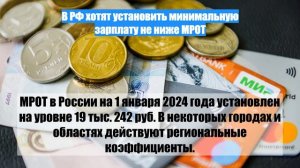 В РФ хотят установить минимальную зарплату не ниже МРОТ