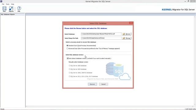 Migrates SQL Database to Azure SQL & Amazon RDS with Kernel Migrator for SQL Server