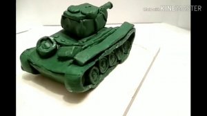 Лёгкий танк т-70 из пластилина