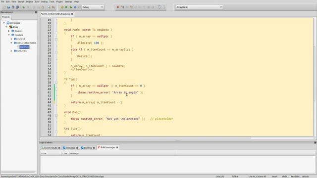 Data Structures - Stack - Array implementation смотреть онлайн