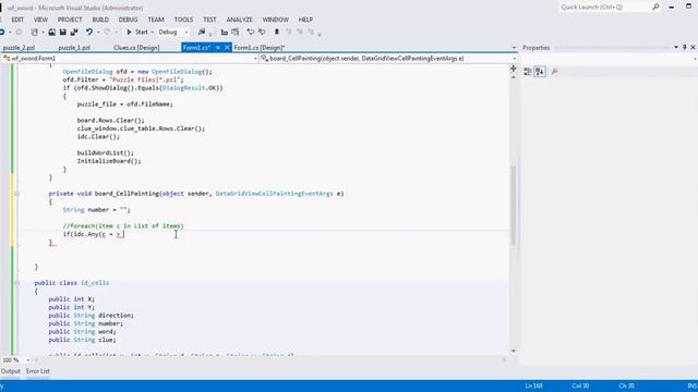 (Part 3) C# WinForm Visual Studio Crossword Puzzle Tutorial смотреть онлайн