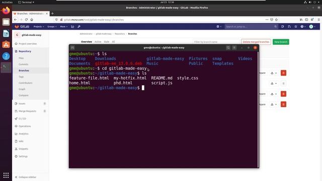 GitLab delete branch example смотреть онлайн