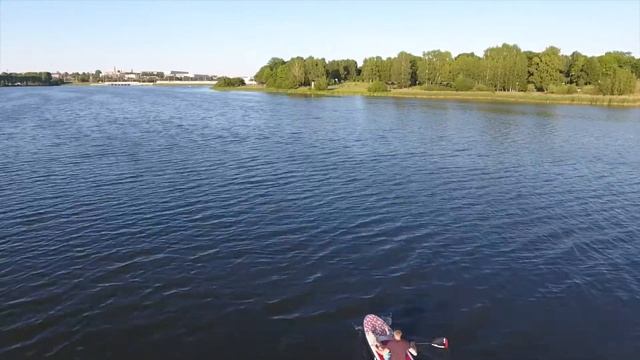 Сапсерфинг на Чижовском водохранилище в Минске, аэросъемка с квадрокоптера смотреть онлайн