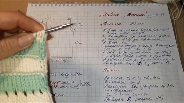 Майка-топ спицами, подробный МАСТЕР КЛАСС. смотреть онлайн