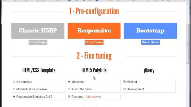 Инструменты, техники и навыки web разработчика - 1 - Bootstrap, html5boilerplate, initializr