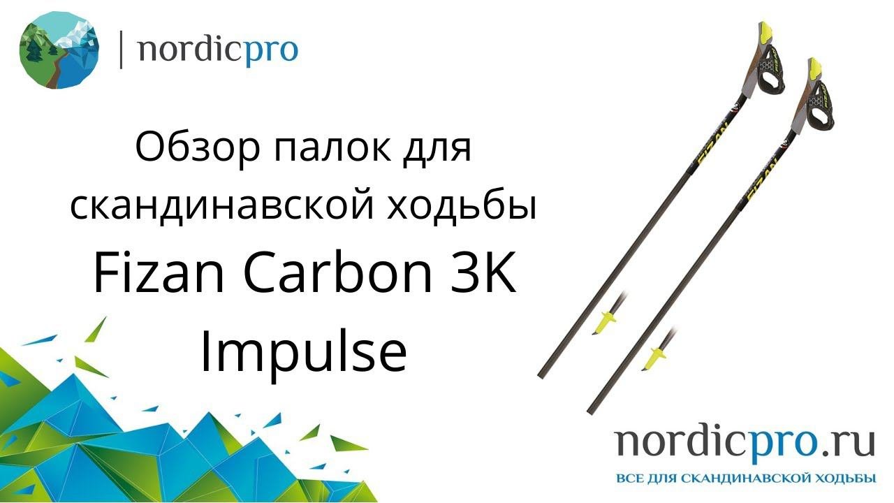 Fizan Carbon 3K Impulse фиксированные палки с рукояткой под углом 15 град