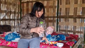 Single mother: Sad because her biological mother is an alcoholic