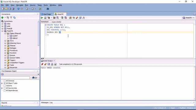 Oracle SQL Developer (Создание связанных таблиц)