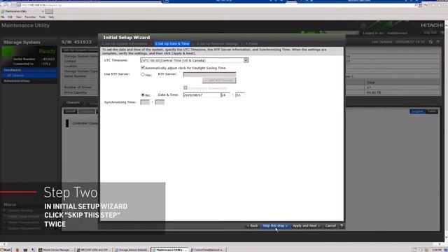 Hitachi VSP G350: Initial Set Up Wizard
