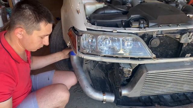 УСТАНОВКА ФРОНТАЛЬНОГО ИНТЕРКУЛЛЕРА на Jzx 100/Toyota Mark 2/Tourer V