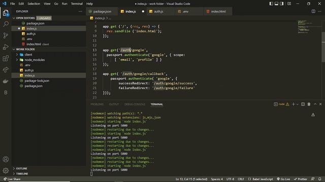 3. Adding Google OAuth2 Login | Google OAuth2 Authentication with Passport.js | Node.JS Development