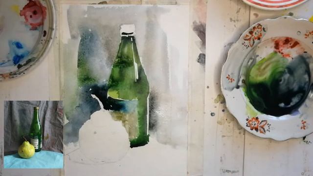 #акварель #рисование #обучение #этюд Урок рисования акварелью: создает цветовую палитру
