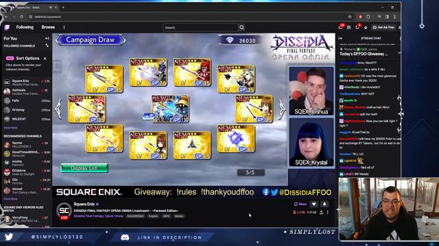 The Final DFFOO Community Livestream! Goodbye Dissidia Opera Omnia!