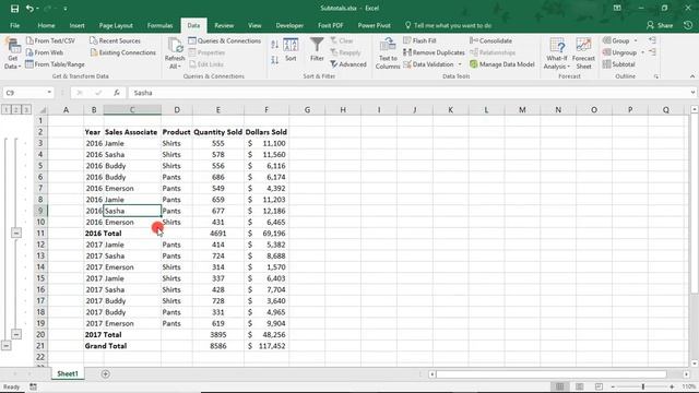 How to Use Subtotal in Excel - Tutorial