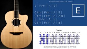 Ballad Guitar Backing Track | E Major (70 Bpm)
