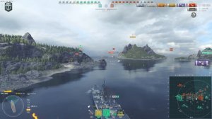 Battleship Ohio: Action rich game on map North - World of Warships