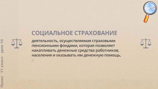 Право 11 класс (Урок№14 - Пенсионная система и страхование.)
