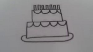 Как нарисовать простой торт