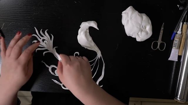 067 - бескаркасная лепка жарптицы, объемный барельеф