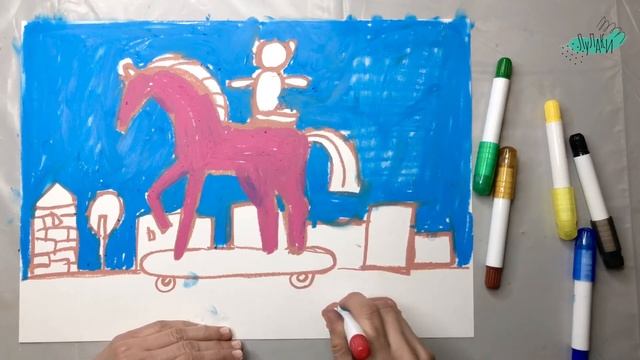 Как нарисовать игрушечную лошадку. Слушаем и рисуем по стихотворению "Мой конь" смотреть онлайн