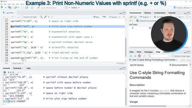 sprintf Function (Example) | Return Percent, Leading Blanks, or Zeros | Character String & Numbers смотреть онлайн