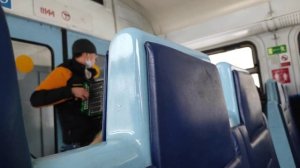 Красиво играет на гармони в электричке.#электричка #музыкавлектричке