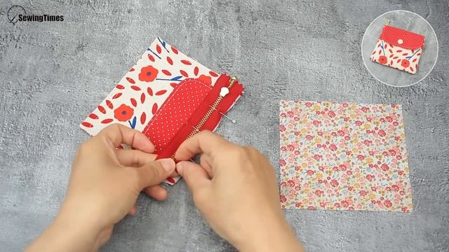 DIY Card & Coin Purse | Small Wallet Coin Pouch Sewing Tutorial [sewingtimes]