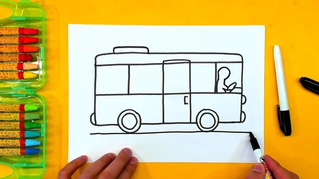 Как нарисовать АВТОБУС _ учимся рисовать .