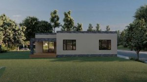 Проект одноэтажного дома хай-тек с террасой и гаражом. Готовый проект дома PRIDE - 200 кв.м.