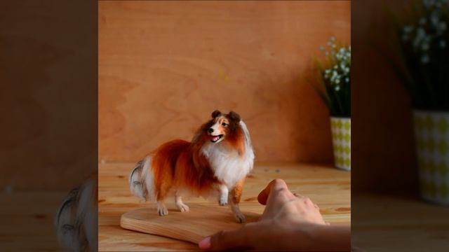Валяная игрушка  собака породы шелти Леля