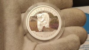 A Polar Bear.2019.Silver.1 oz.Серебро.1 унция.Белый Медведь.2019