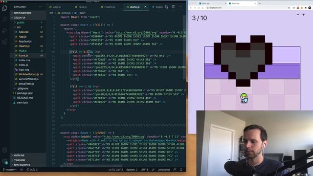 Build Zelda hearts with JavaScript/React (Gamedev Tutorial) смотреть онлайн
