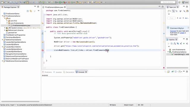 Selenium - Find Elements Demo