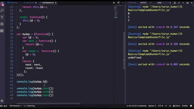 namespaces using module pattern #50