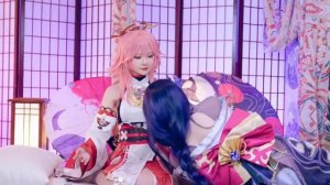 Yemiko ❤️ Raiden Shogun [Yuri Version] Raiden x Yae Miko Cosplay Genshin Impact