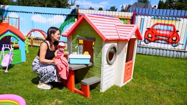 Игры для детей на улице — Собираем качели — Шоу Майя и Лина про игры с Беби Бон! смотреть онлайн