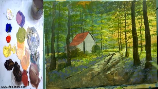 How to Paint House in Colorful Forest Using Acrylics  JM Lisondra Paintings