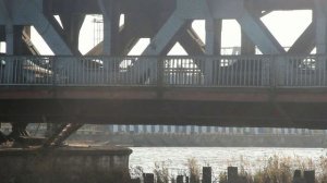 Калининград.Набережная реки Преголи и двухъярусный мост.