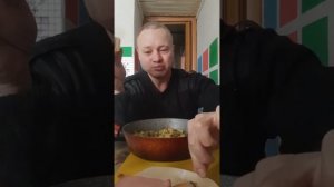 мукбанг сало жареная картошка mukbang