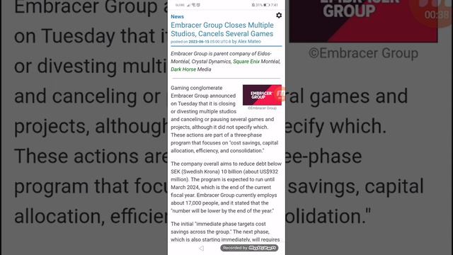 Embracer Group Closes Multiple Studios, Cancels Several Games смотреть онлайн