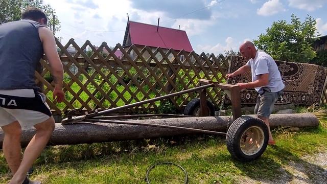 Мотороллер Муравей ? везёт бревно 7 метров. смотреть онлайн